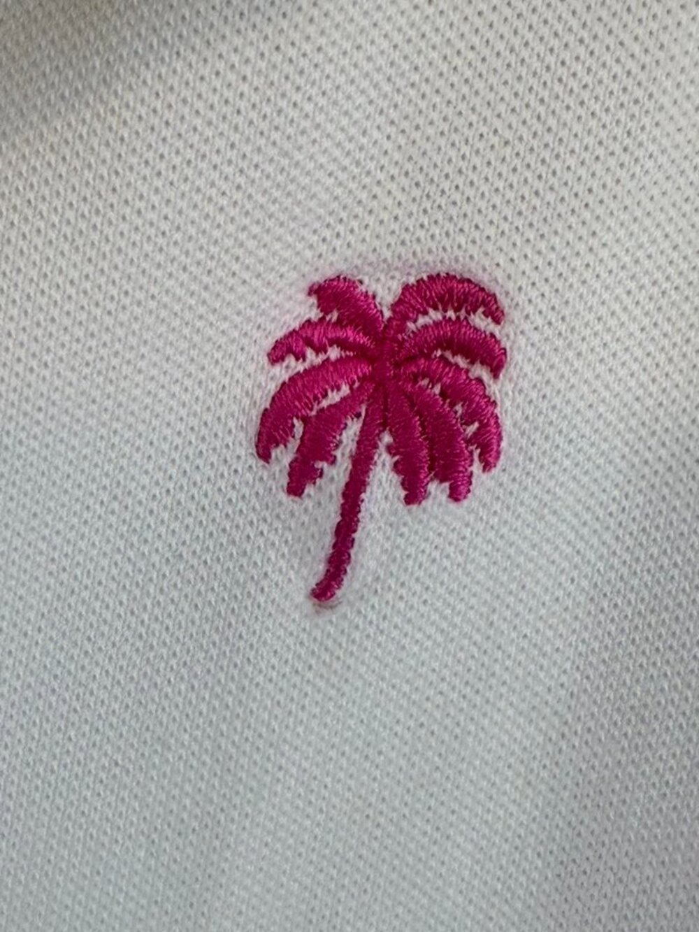 Lilly Pulitzer White Long Sleeve Polo Top – Hot Pink Palm Tree Embroidery – Size - Picture 3 of 3